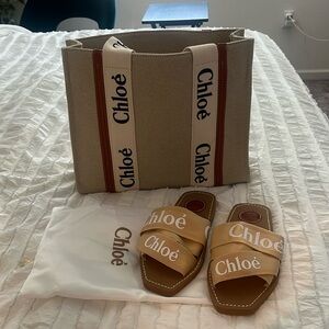 Chloé Beige and Brown Sandals